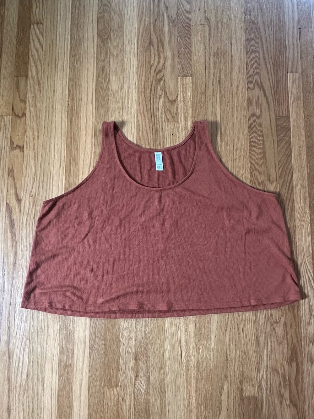 stars above Rust Ribbed Crop Tank